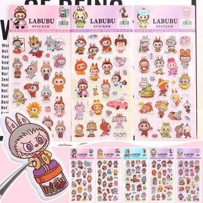 Kawaii 6 cm Labbu Sticker random pack of 2 pcs Non-Reusable Sticker