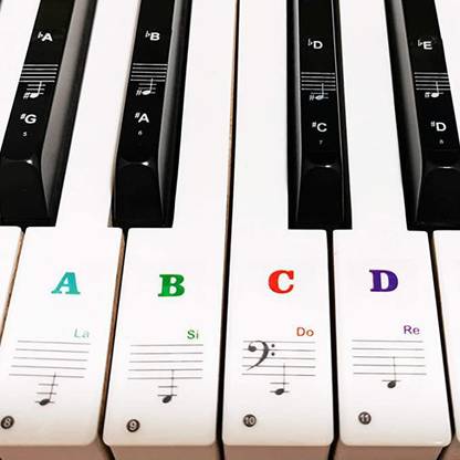 D & Y 9.906 cm Piano Keyboard Stickers for 88/61/54/49/37 Key Notes Label for Beginners Self Adhesive Sticker