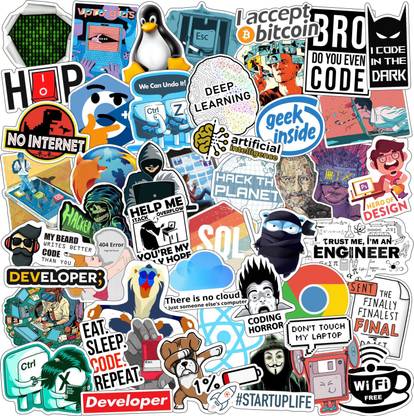 Junkyard 5 cm vinyl stickers for laptops theme coding/programming ...