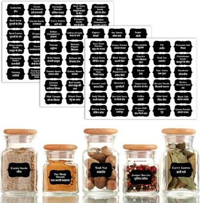 CLICKEDIN 2.1 inch Spice Name Printed Jar Stickers for Food Glass Jars,box,Etc High-Quality Sticker Self Adhesive Sticker