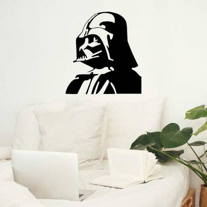 SnappyVinyl 29 cm Darth Vader Mask Star Wars Wall Decals, Easy to Apply Self Adhesive Sticker