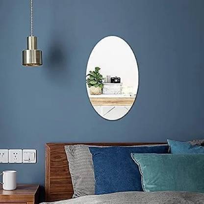 UNIQUEZONE 24 cm Flexible Mirror Sheets Self-Adhesive Plastic Mirror Self Adhesive Sticker