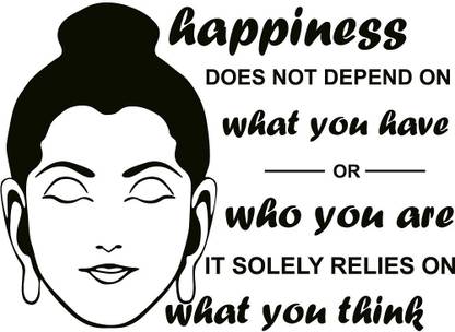 WALLDECORS 60.96 cm BUDDHA HAPPINESS QUOTES Self Adhesive Sticker