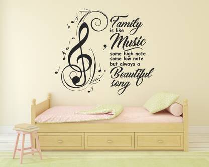 Littlebuds 70 cm Family Is Like Music-Music Notes-Decoration For Home-Removeble Self Adhesive Sticker