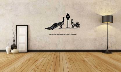 PEACOCKRIDE 110 cm Lord Kandhan I Vel Mayil Seval I Murugan I Wall Decal Self Adhesive Sticker