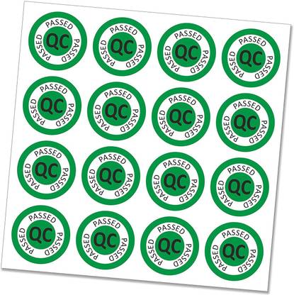 RAIMO 5.08 cm Qc Passed Stickers Label, Small Size, 20 mm Round, Paper, Green, Pack of 1500 Self Adhesive Sticker