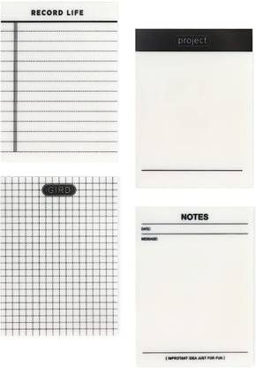MAQOiW 3.7 inch Transparent Sticky Notes 200 Sheets(4 Pads X 50 Sheets), Sticky Grid Memo Pads Self Adhesive Sticker