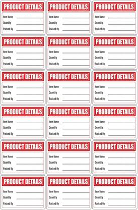 Stikor 2 inch Product Packing Stickers Medium Size Label, 2x1.5 Inch, Red Removable Sticker