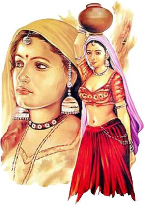Vijaya enterprises 61 cm Rajasthani colcher painting Magnetic sticker (pack of 1) Self Adhesive Sticker