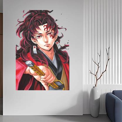 WallBiirds 60 cm Demon Slayer Yoriichi Tsugikuni Anime wall sticker Self Adhesive Sticker