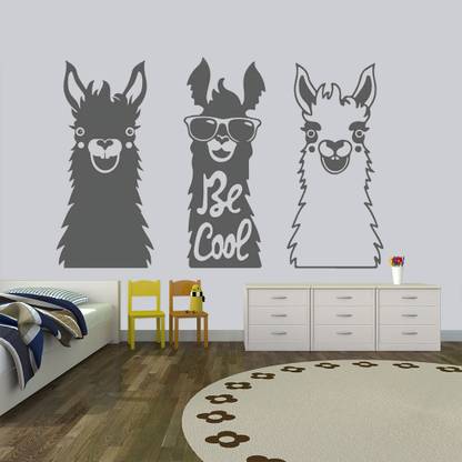 Xskin 80 cm Alpaca Collection Sticker 3 Llama, Decorative Wall Sticker Wall Decoration Self Adhesive Sticker