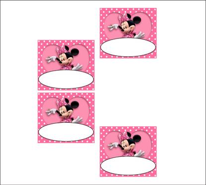 Divine studio 10 cm latest Minnie Mouse Printable Birthday Party Sticker 14 Piece Self Adhesive Sticker