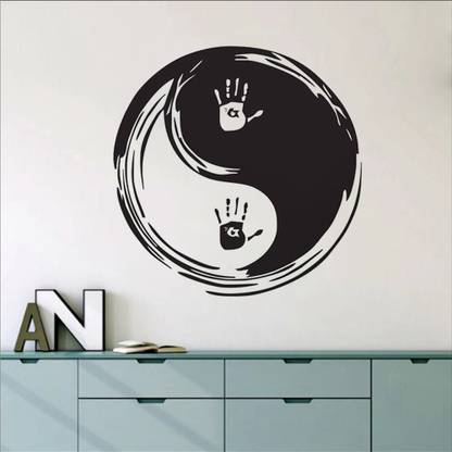 Xskin 55 cm Yin Yang Symbol Sun Moon Buddhism, Decorative Wall Sticker Wall Decoration Self Adhesive Sticker