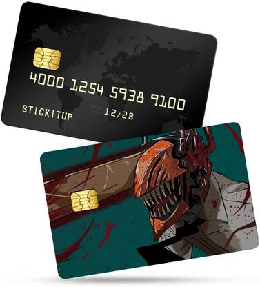 STICK IT UP 3.11 inch Chainsaw Man Credit Card Skin Sticker for Debit/Credit/ATM Cards Non-Reusable Sticker