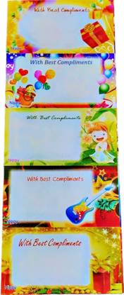 Super Easy 5 cm 10 Sheet With Best Compliments Sticker Suitable for Gift Wrapping and Cover Note Self Adhesive Sticker