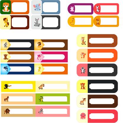 DGSL 5.6 cm Name Sticker Labels 5 Different Size Set Of 95 Sticker For Notebook,Water bottle Self Adhesive Sticker