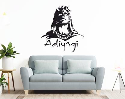 rawpockets 85 cm Lord Shiva Adiyogi Statue Self Adhesive Sticker