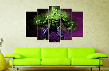 Art Kafe 56 cm Hulk Roars Pieces Sticker ( Size :- 89 X 56 cm ) Self Adhesive Sticker