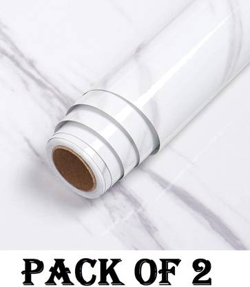 SIRTERIQ 400 cm Aluminium Removable Peel & Stick Waterproof Wallpaper Kitchen Marble Stickers Removable Sticker