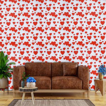 Flipkart SmartBuy Vinyl Abstract Red Wallpaper