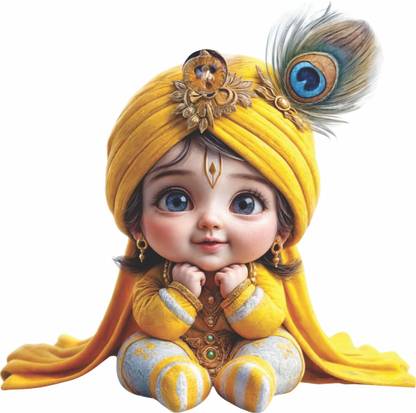 Riditcreation 53 inch Kanha jii Self Adhesive Sticker