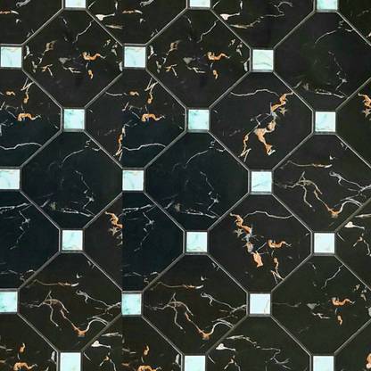 Flipkart SmartBuy 200 cm Black Marble Tiles Peel and Stick Self Adhesive Wallpaper (200CM X45CM) Self Adhesive Sticker