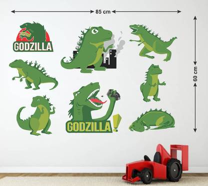 Tuffuk 85 cm Godzilla | Wall Stickers | PVC Vinyl | Non-Reusable Sticker | Self Adhesive Sticker