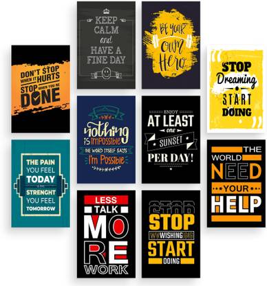 PRINTHUBS 45.72 cm Motivational Quote Poster For Room Home office Gym Wall Decor (Size 12x18 In)D14 Self Adhesive Sticker