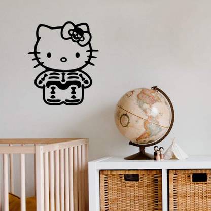 Xskin 29 cm Hello Kitty Skeleton Bones Wall Decals, Easy to Apply and Remove Self Adhesive Sticker