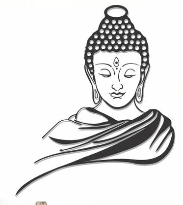 Happy Walls 25 cm Peaceful Buddha Self Adhesive Sticker