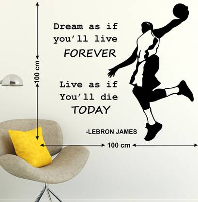 Tuffuk 100 cm Lebron James | Wall Stickers | PVC Vinyl | Non-Reusable | Self Adhesive Sticker