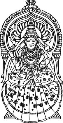 VI COLLECTIONS 90 cm sharadha maa xxl Self Adhesive Sticker