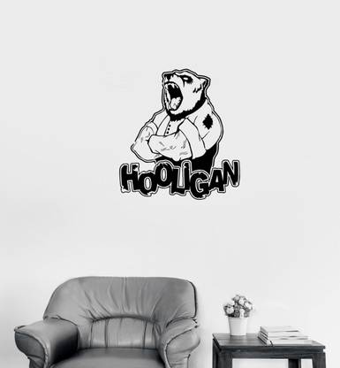 SnappyVinyl 27 cm Head Animal Hooligan Man Self Adhesive Sticker