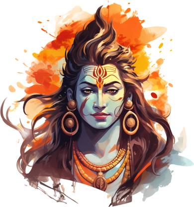 Ajay craft 60 cm Lord Shiva latest trendy design wall sticker Self Adhesive Sticker