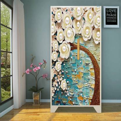 WallDaddy 213.36 cm Gem Tree Almirah Self Adhesive Sticker