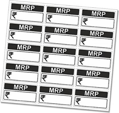 RAIMO 4 cm MRP STICKERS BLACK Self Adhesive Sticker