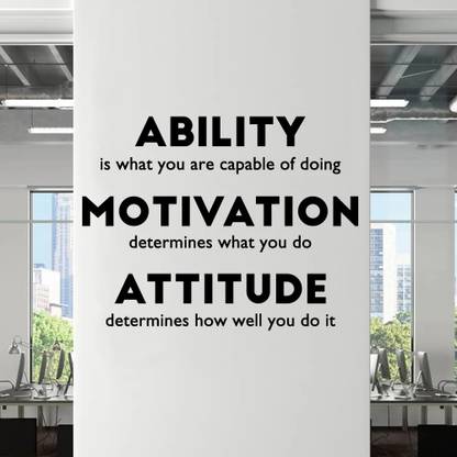 SnappyVinyl 80 cm Ability Motivation Attitude inspiration Quote Self Adhesive Sticker