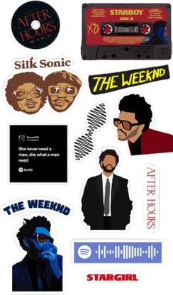 Yaduvanshi 5 cm AESTHETIC THE WEEKND STICKERS Self Adhesive Sticker