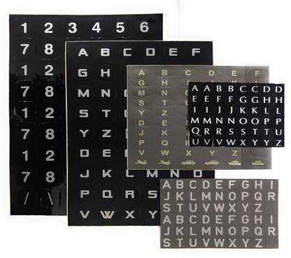 Add Gear 1.27 cm Alphabets & Numbers Initial Vinyl Stickers 5 Sets (A-Z = 4Set)+(Numbers = 1Set) Self Adhesive Sticker