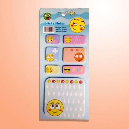 Partywala 3 inch Emoji Sticky Notes Removable Sticker