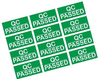 Stikor 1 cm Qc Passed Stickers Label Small Size10 MM X 20 MM Rectangular Paper Green Removable Sticker