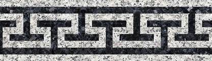 WALLDESIGN 304.8 cm Marble Stone Inlay Gray &amp; Black Pattern Wall Border - 3 inch width by 10 ft length - Small Self Adhesive Sticker