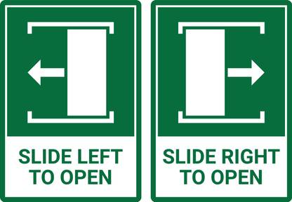 ShubhFly 31 cm Slide to Open Sticker- Slide Left Right To Open Door Pack of 2 Self Adhesive Sticker