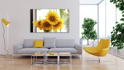 Wallpaper Mart 60.96 cm SunFlower Sticker for Room Bedroom Home office Wall Decor (Size 24x36 Inch)s13 Removable Sticker
