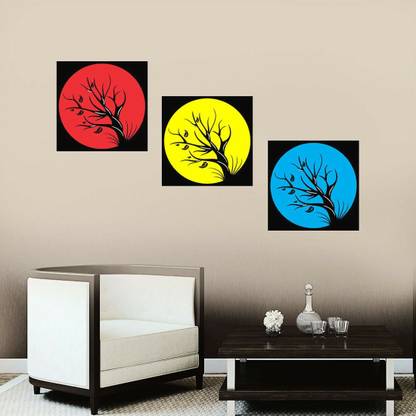 walkart 2.54 cm tricolour tree background design Removable Sticker
