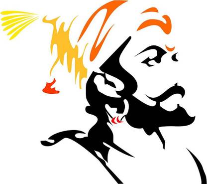 WALLDECORS 71.12 cm CHATRAPATHI SHIVAJI IMAGE STICKER Self Adhesive Sticker