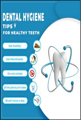 Emo 48.24 cm Dental hospital oral hygiene care wall poster 13x19 inc Self Adhesive Sticker