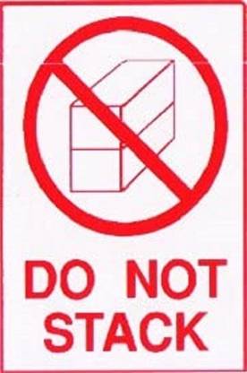 BlackDreams 7 cm Do not Stack with Big Logo Labels (3x2 inch (200 Stickers), White & Red) Self Adhesive Sticker