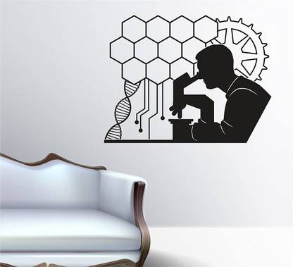 DECORNDECOR 60 cm science lab study wall sticker Self Adhesive Sticker