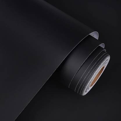 SIA VENDORS 60 cm Black Wallpaper Black Peel and Stick Wallpaper Removable Self-Adhesive Removable Sticker